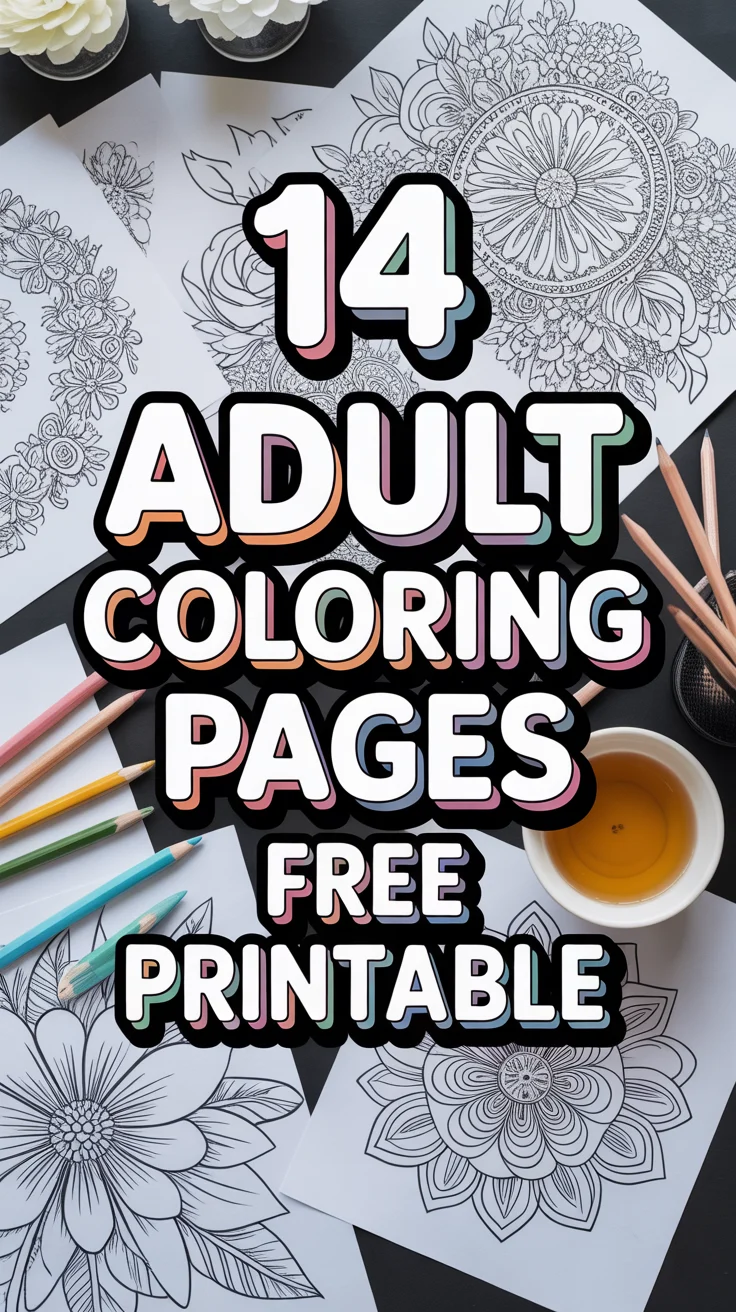 🖍️ 14 Adult Coloring Pages Free Printable