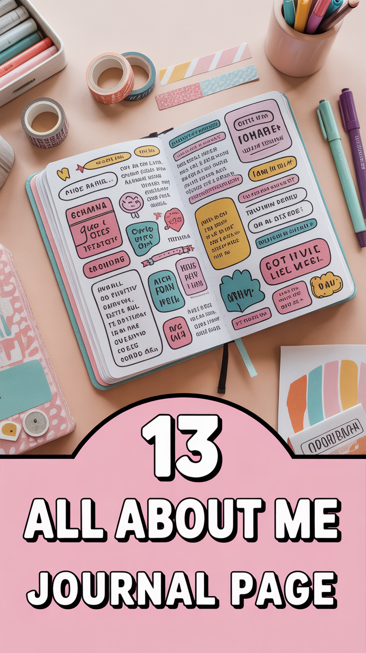 📝 13 All About Me Journal Page