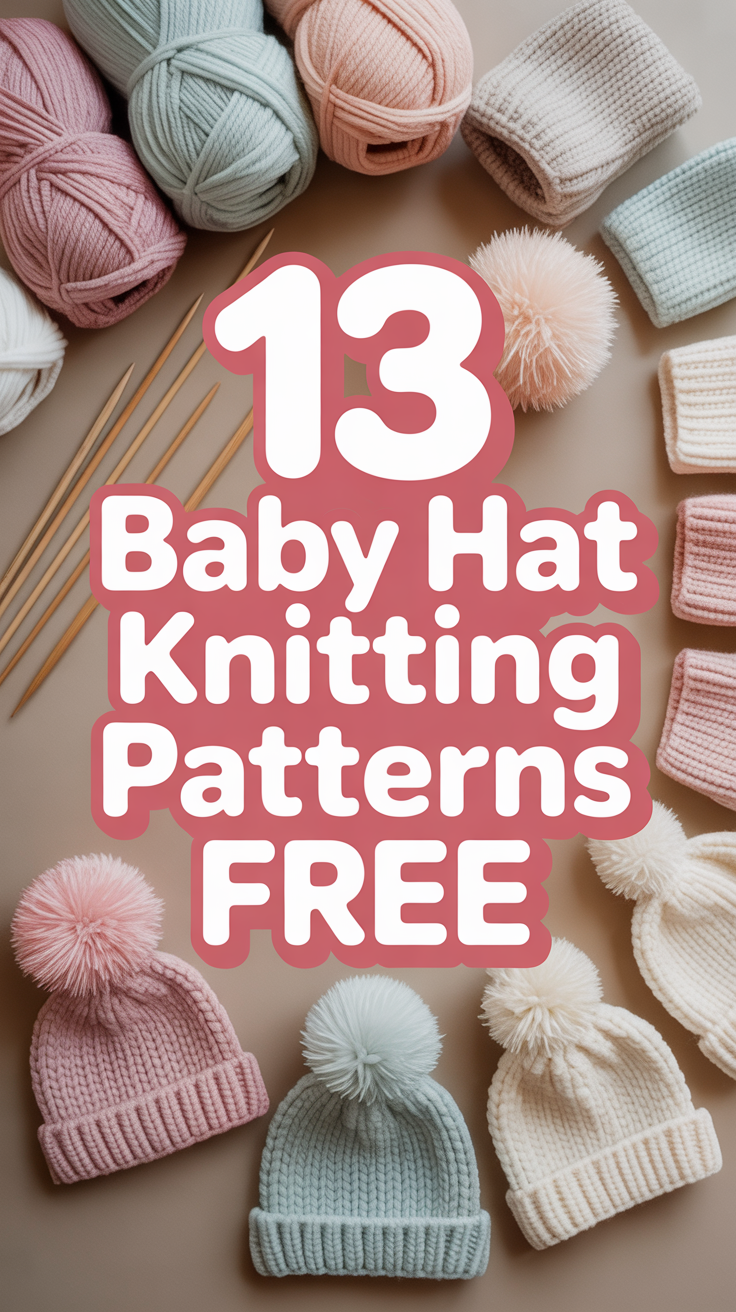 🧶 13 Baby Hat Knitting Patterns Free