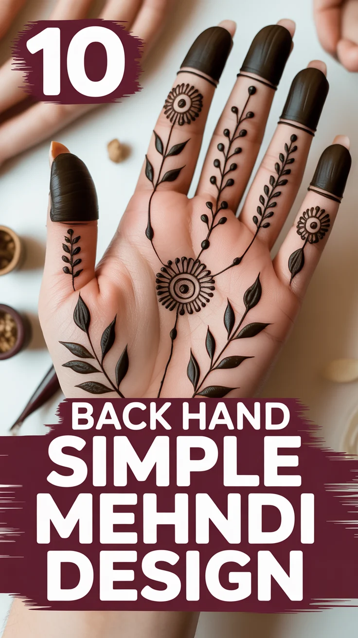🖐️ 10 Back Hand Simple Mehndi Design
