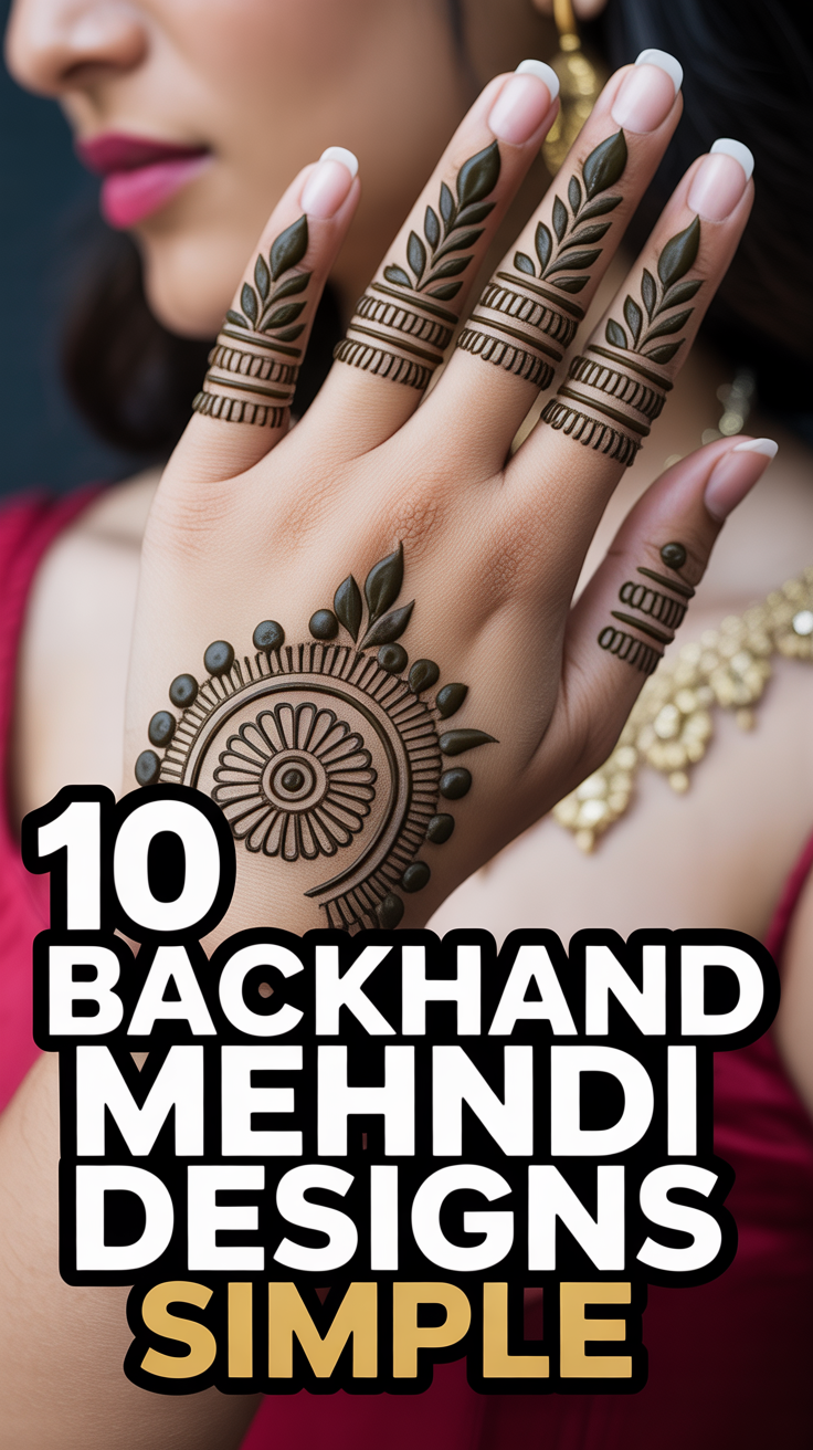 🤌 10 Backhand Mehndi Designs Simple