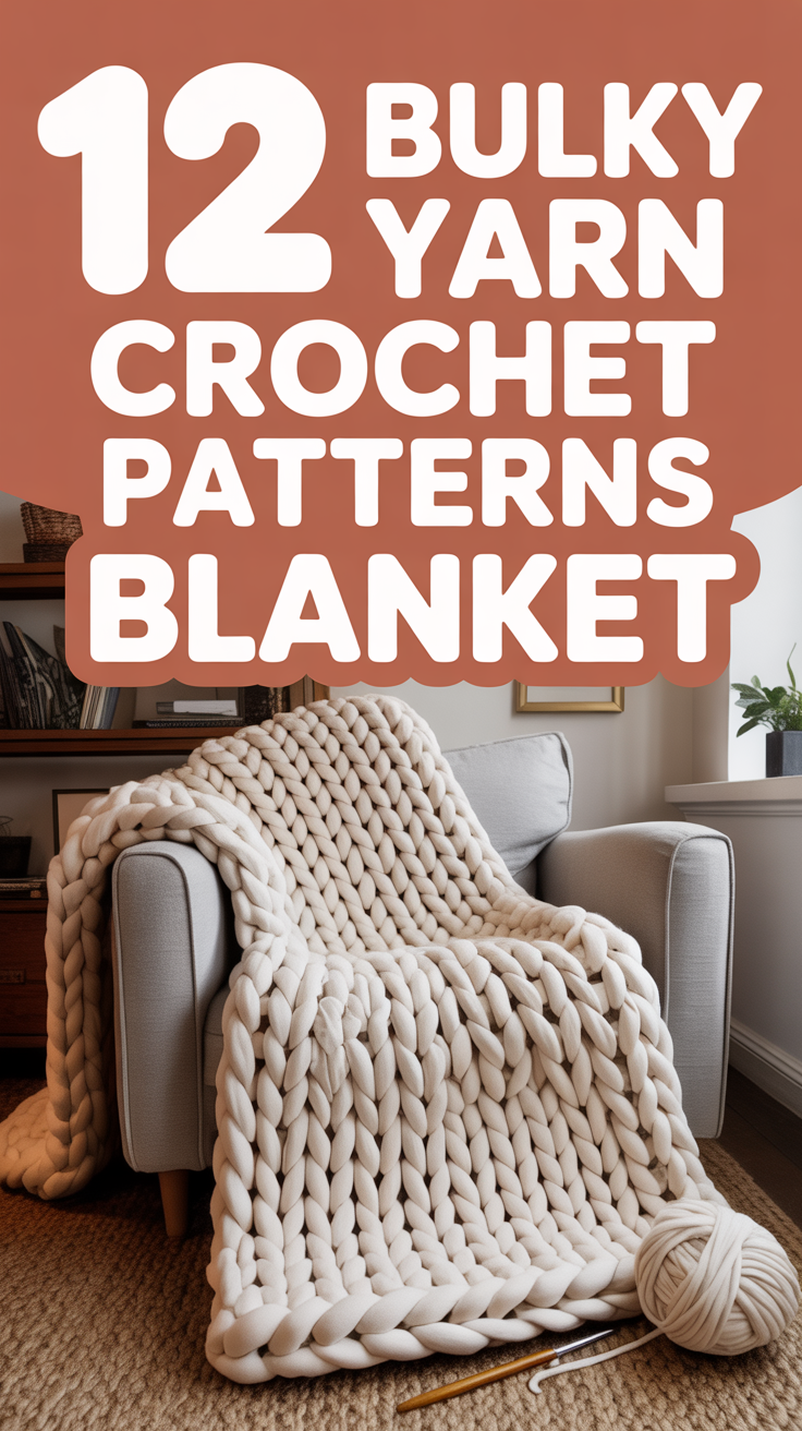 🧶 12 Bulky Yarn Crochet Patterns Blanket