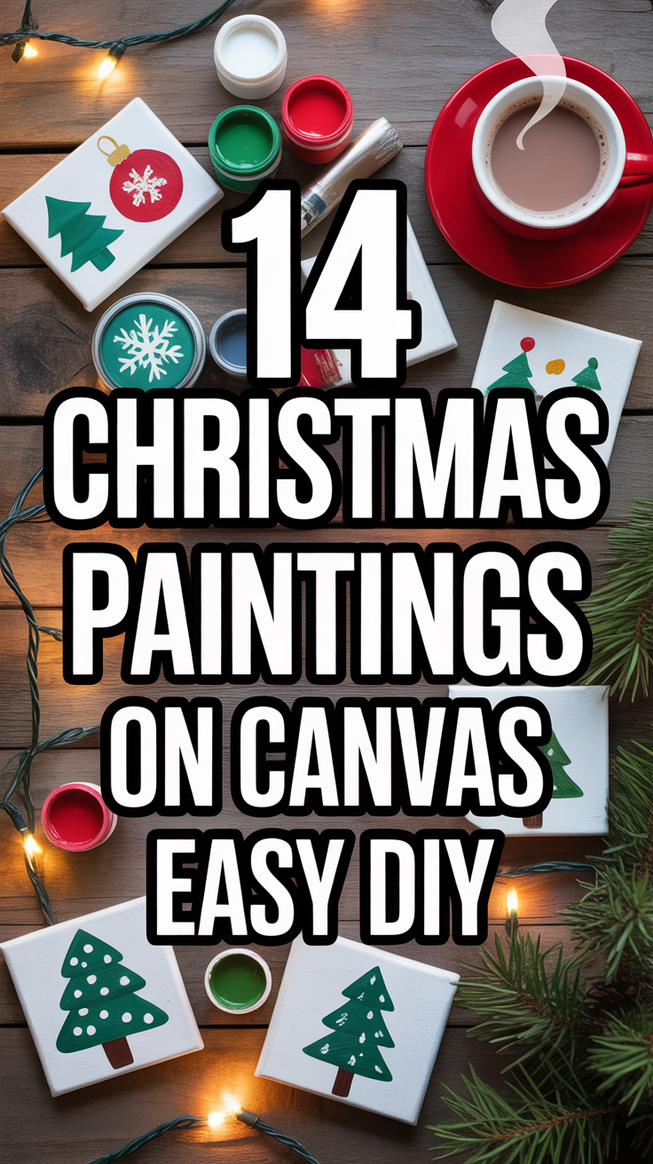 🎨 14 Christmas Paintings On Canvas Easy DIY