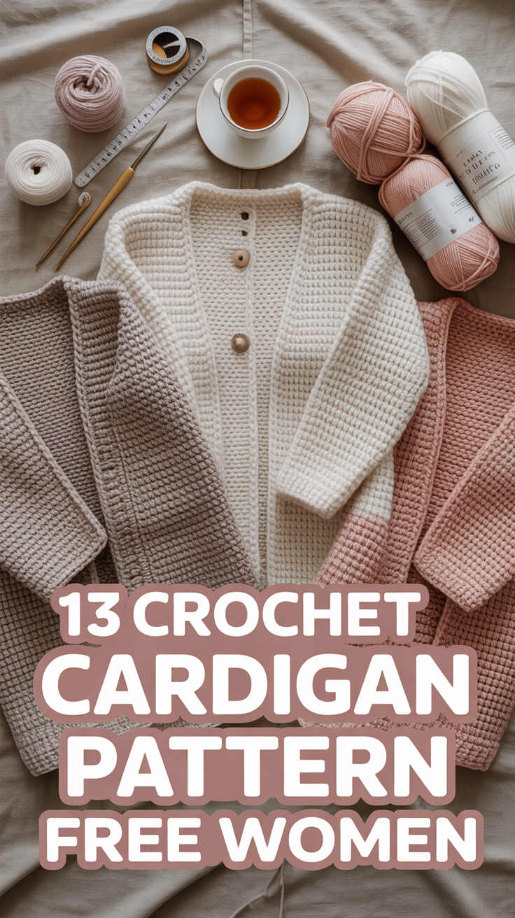 🧶 13 Crochet Cardigan Pattern Free Women
