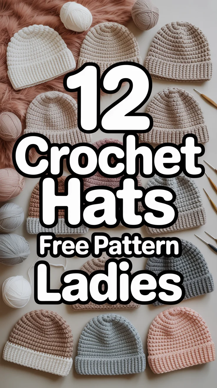 🧶 12 Crochet Hats Free Pattern Ladies