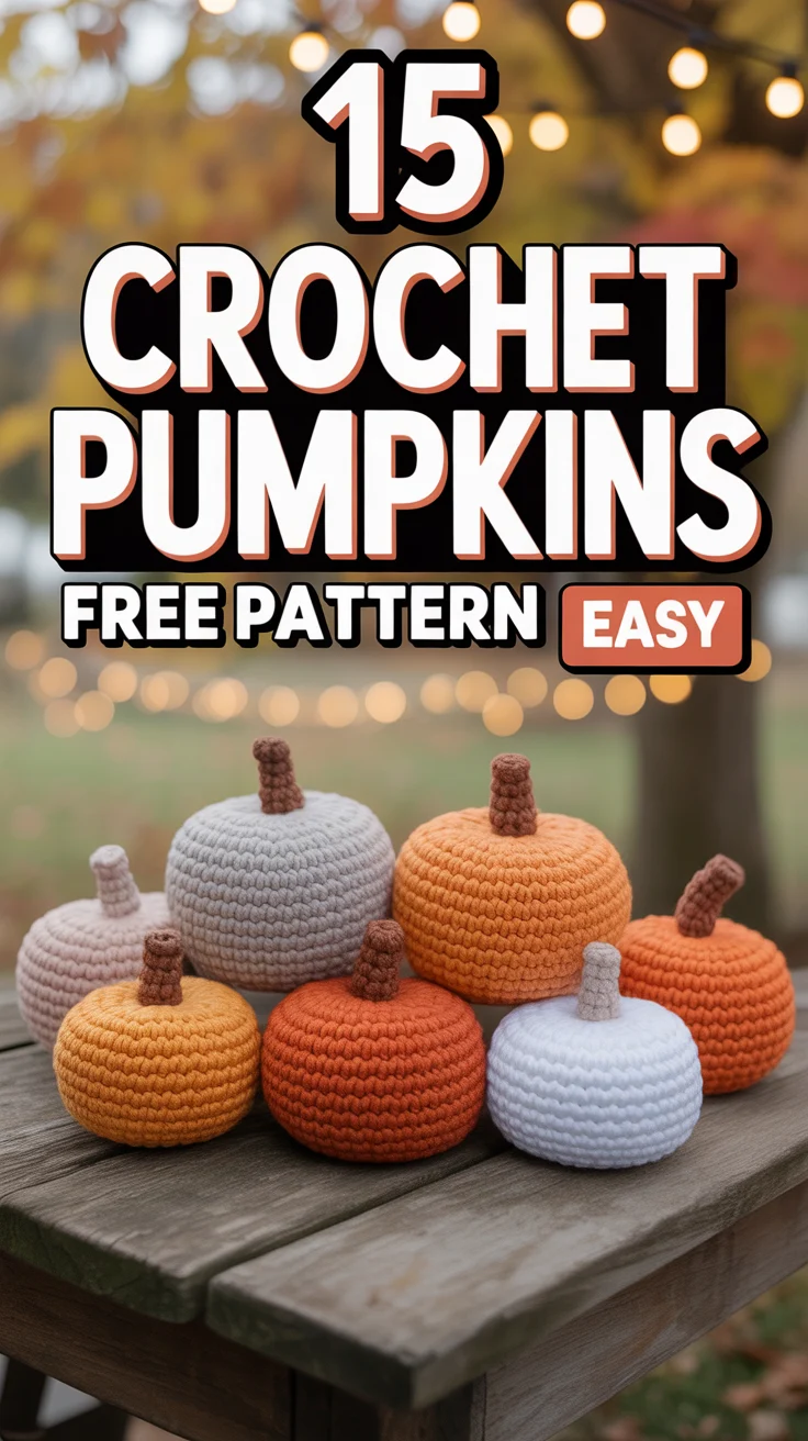 🎃 15 Crochet Pumpkins Free Pattern Easy