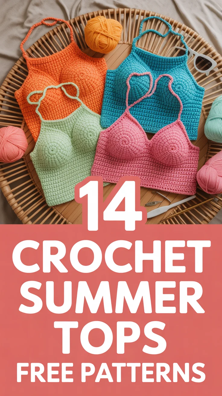 🧶 14 Crochet Summer Tops Free Patterns
