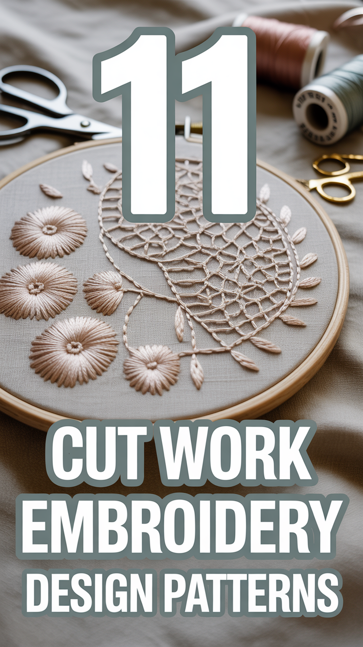 🧵 11 Cut Work Embroidery Design Patterns