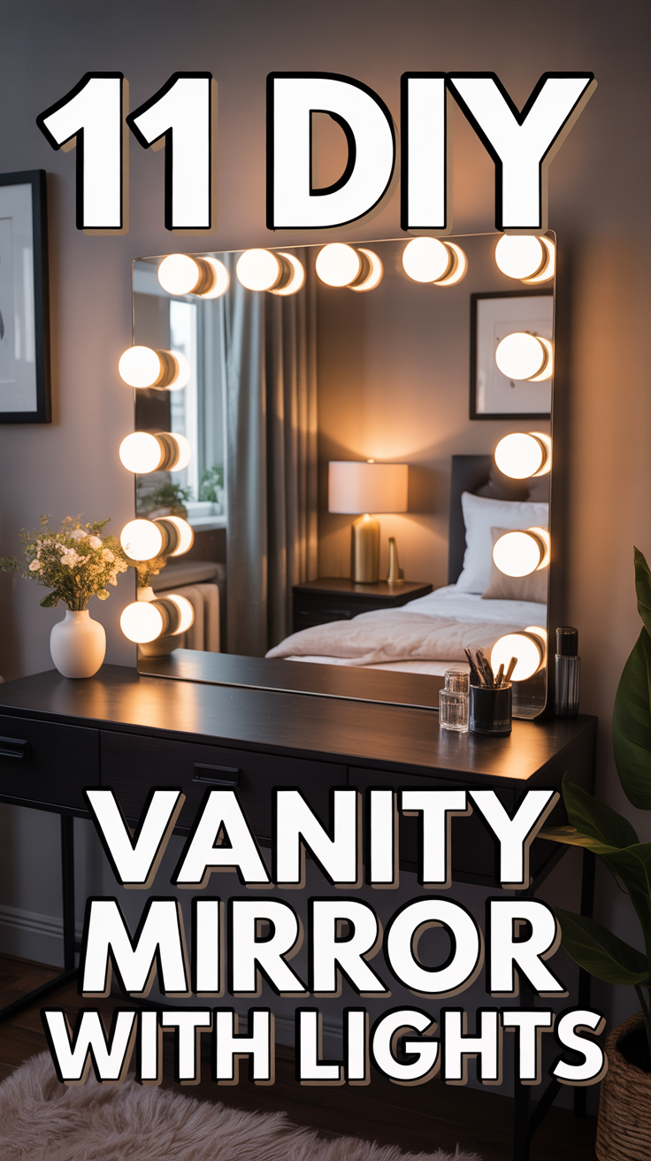 💡 11 DIY Vanity Mirror With Lights