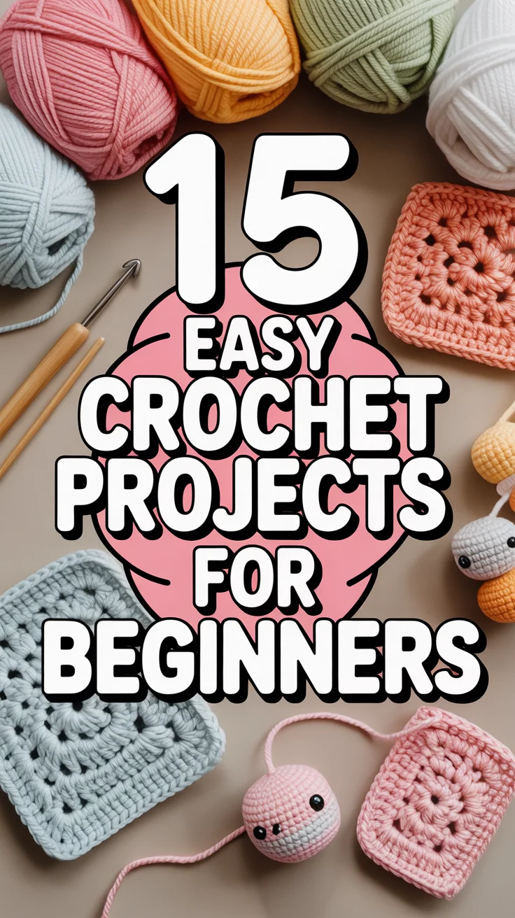 🧶 15 Easy Crochet Projects For Beginners