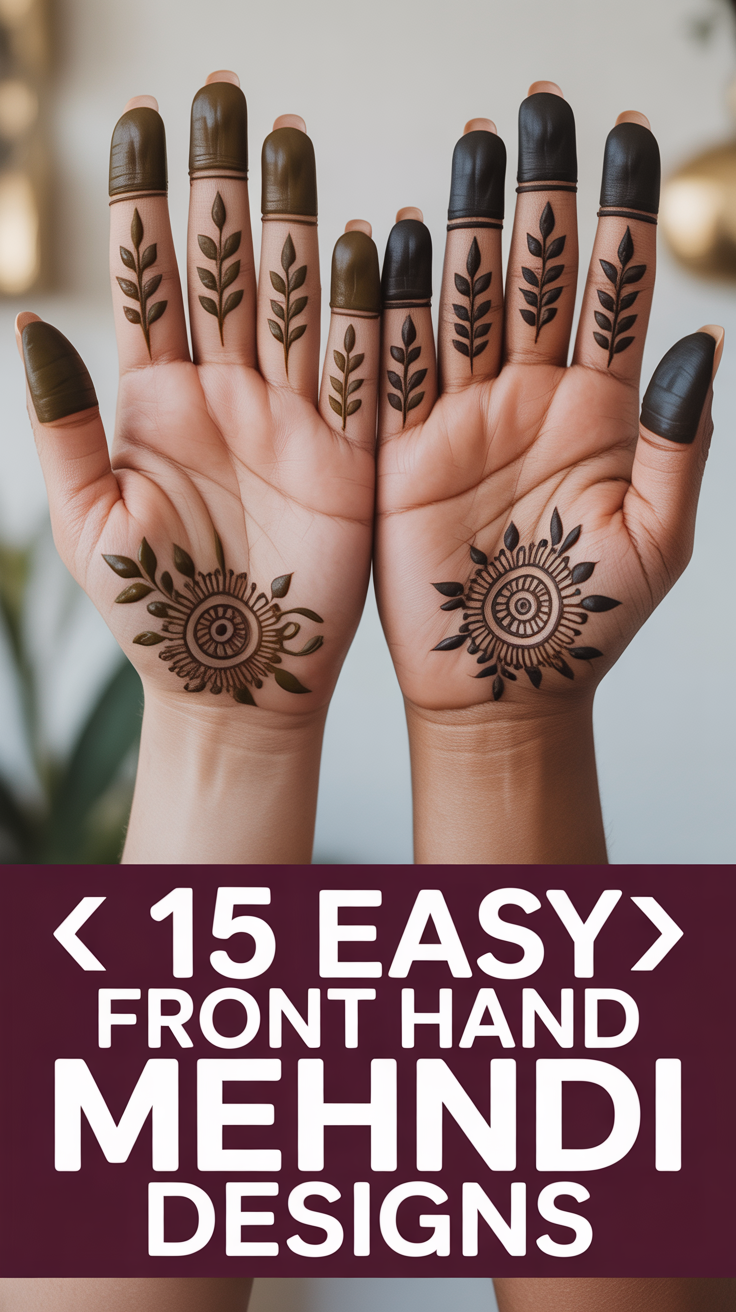 🪷 15 Easy Front Hand Mehndi Designs