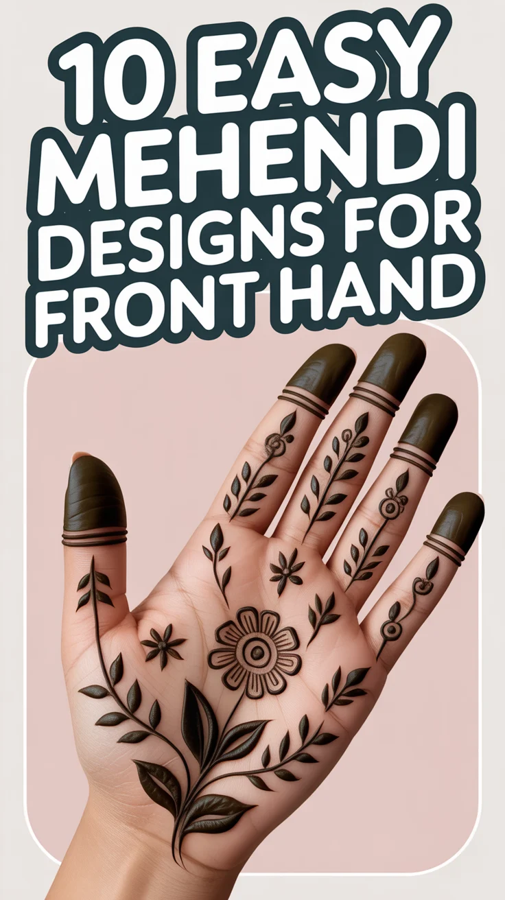 🖐️ 10 Easy Mehendi Designs For Front Hand