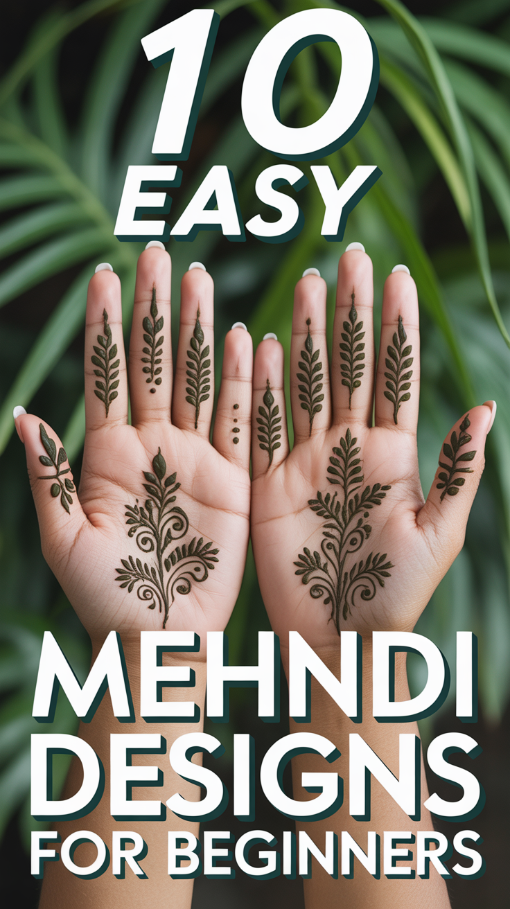 🌿 10 Easy Mehndi Designs For Beginners