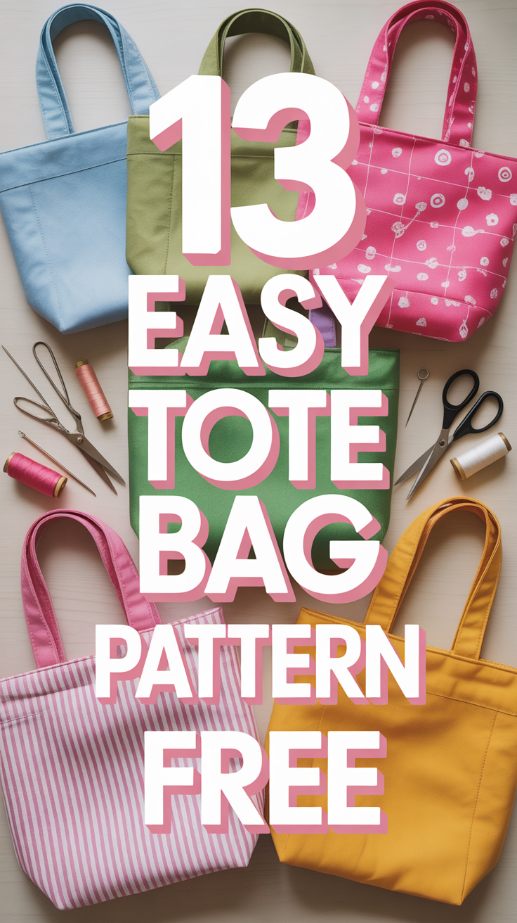 🧵 13 Easy Tote Bag Pattern Free