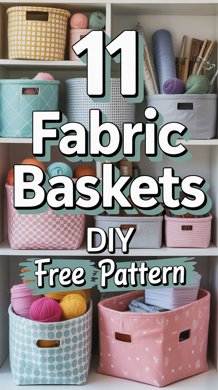 🧺 11 Fabric Baskets DIY Free Pattern