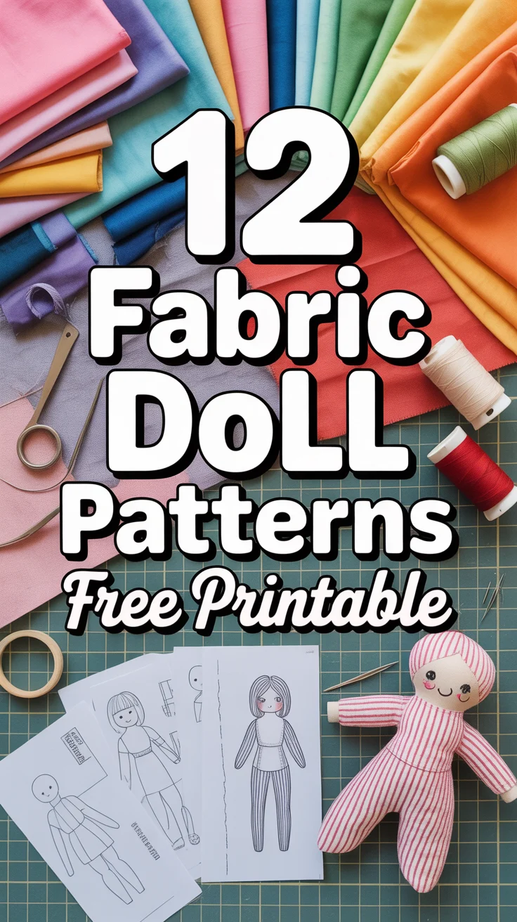 🧵 12 Fabric Doll Patterns Free Printable