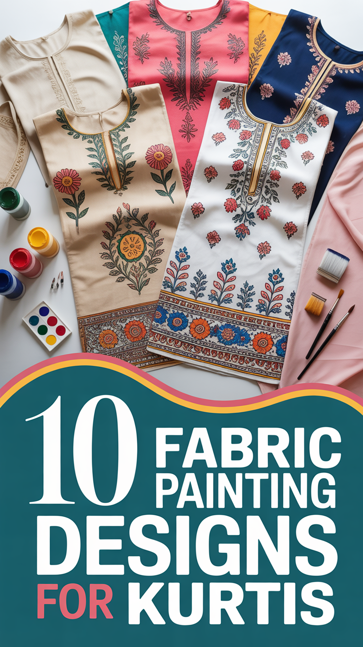 🎨 10 Fabric Painting Designs For Kurtis