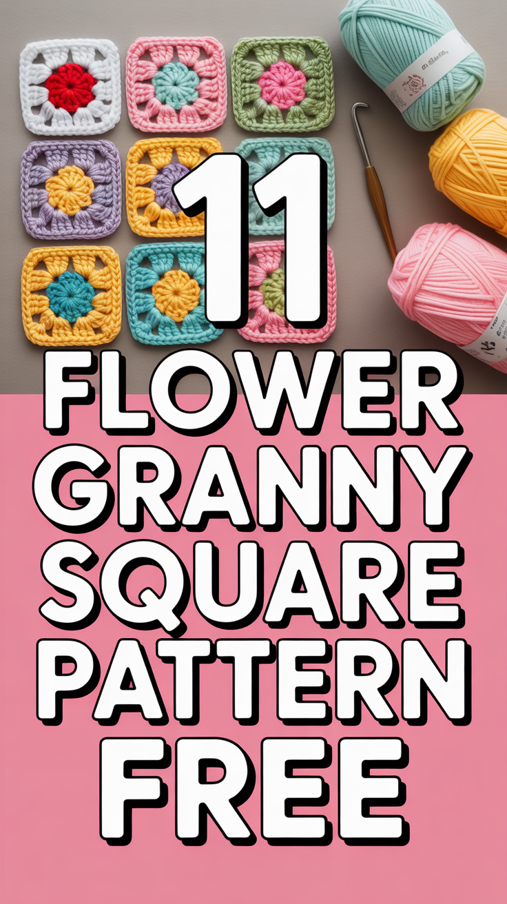 🌸 11 Flower Granny Square Pattern Free