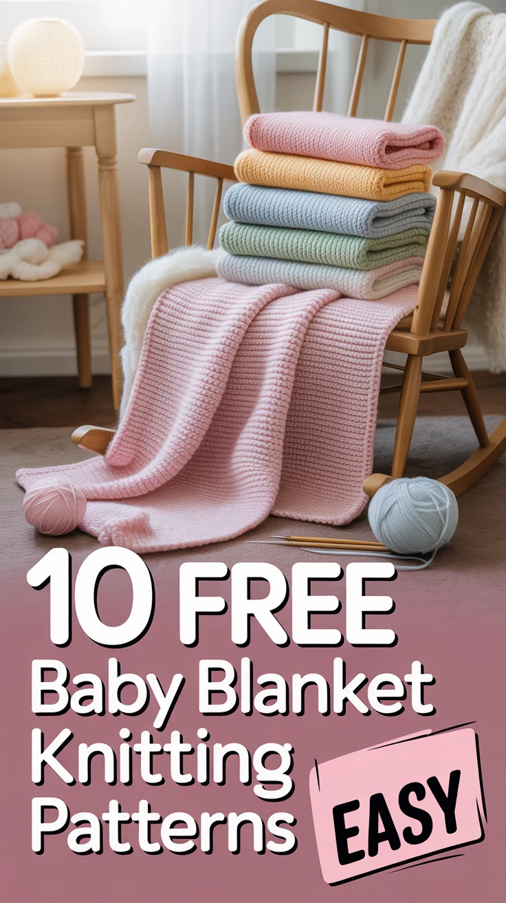 🧶 10 Free Baby Blanket Knitting Patterns Easy