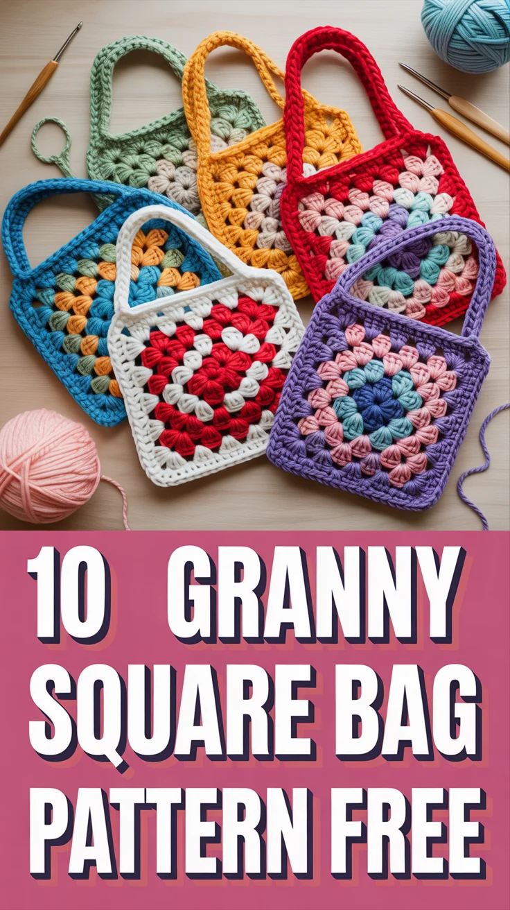🧶 10 Granny Square Bag Pattern Free