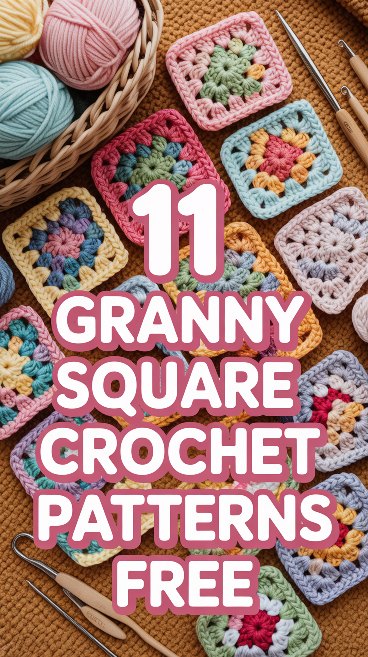 🧶 11 Granny Square Crochet Patterns Free