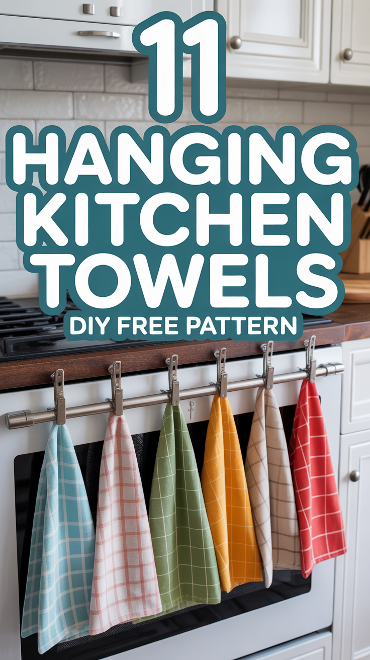 🧵 11 Hanging Kitchen Towels DIY Free Pattern