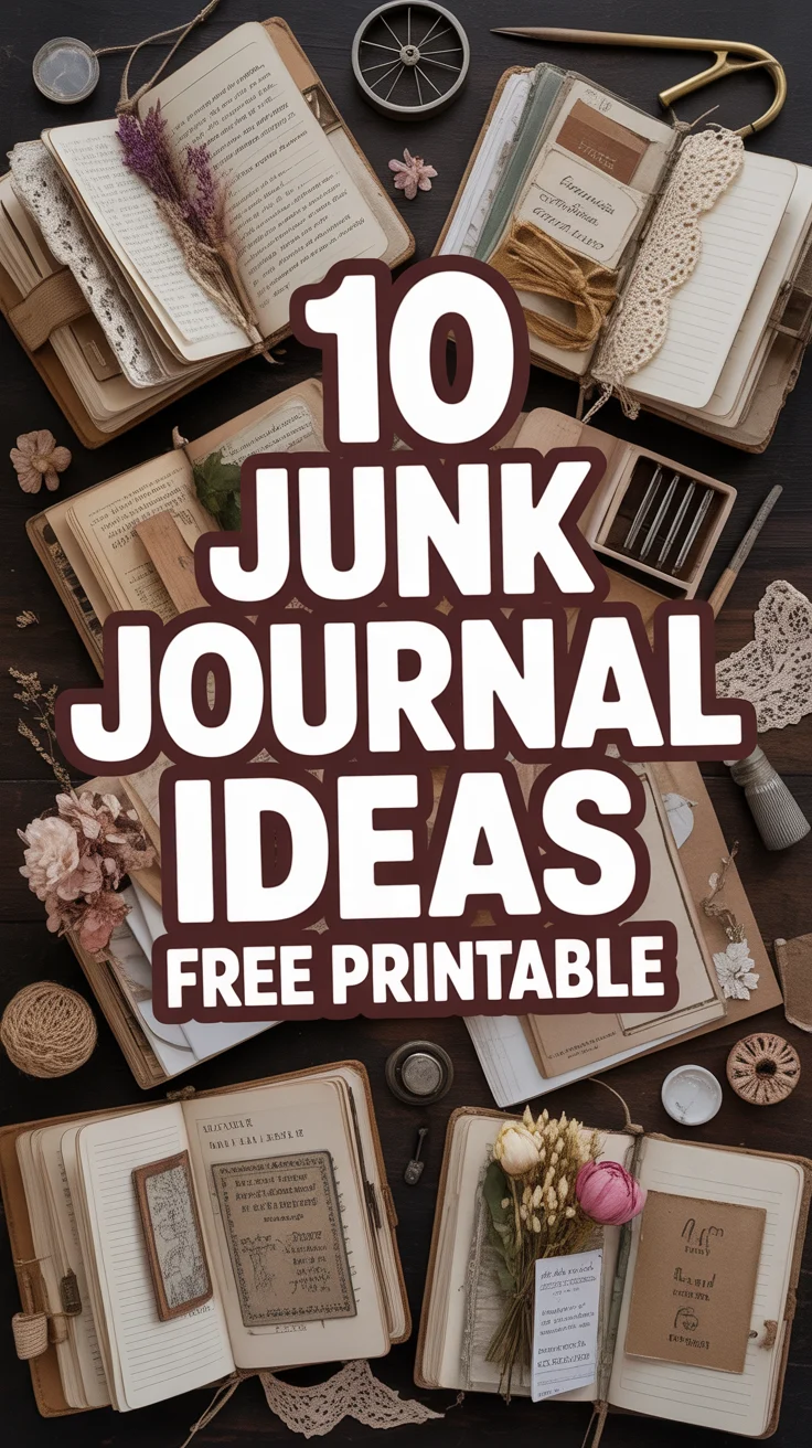 ✂️ 10 Junk Journal Ideas Free Printable