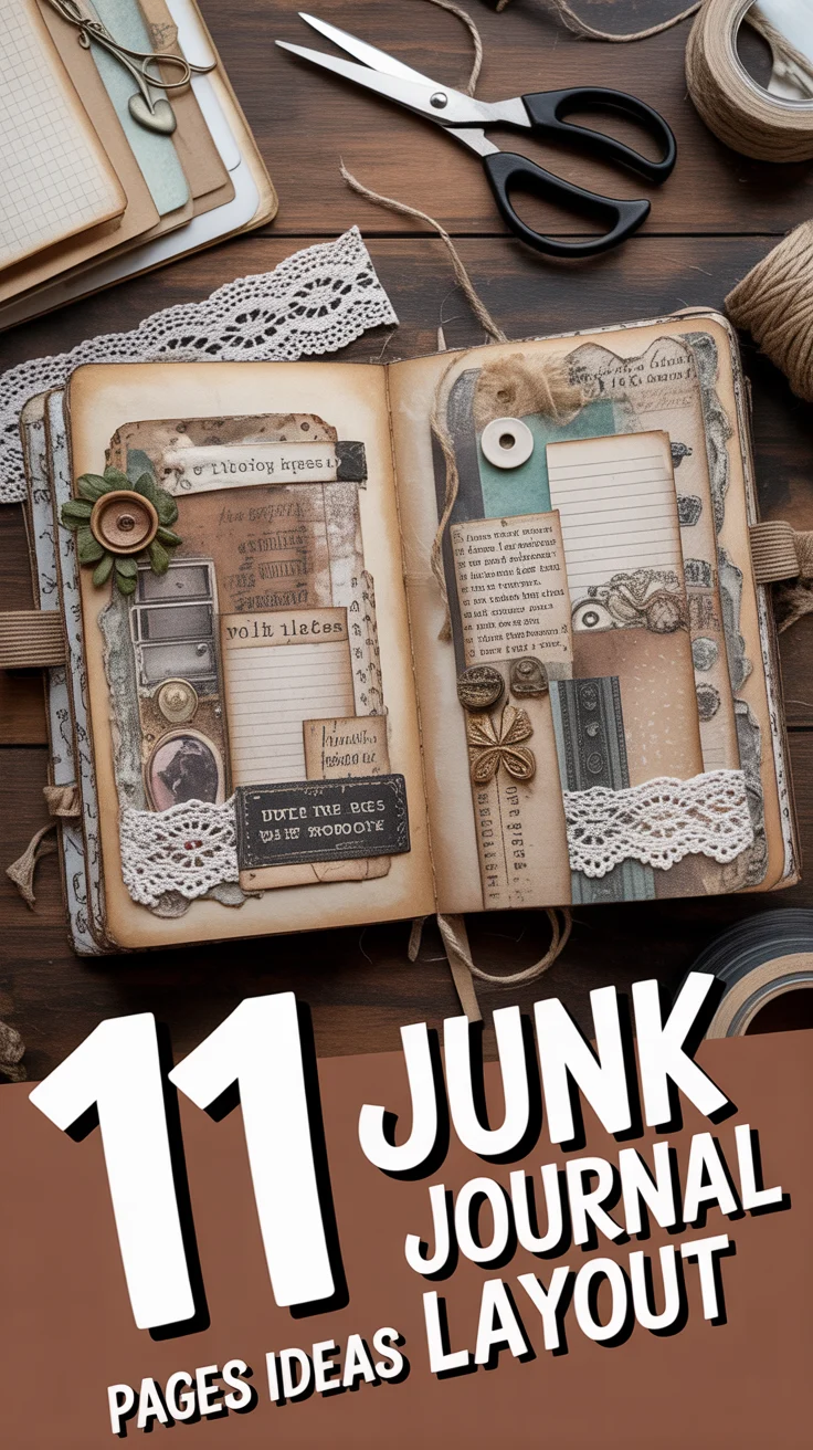 🧩 11 Junk Journal Pages Ideas Layout