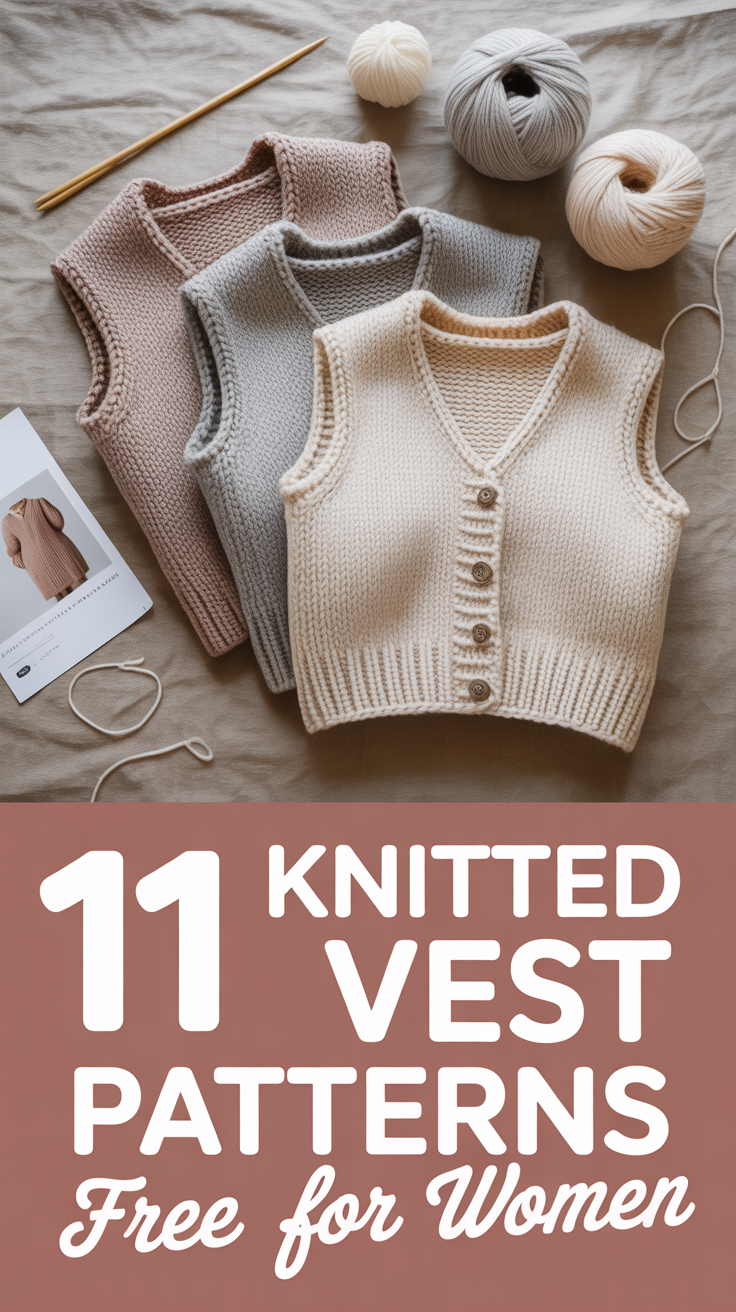 🧶 11 Knitted Vest Patterns Free For Women