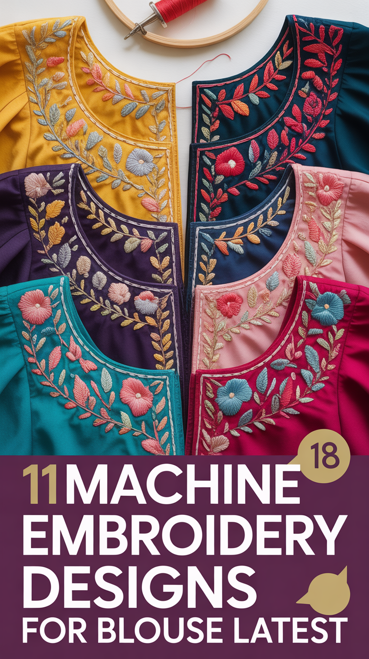 🧵 11 Machine Embroidery Designs For Blouse Latest