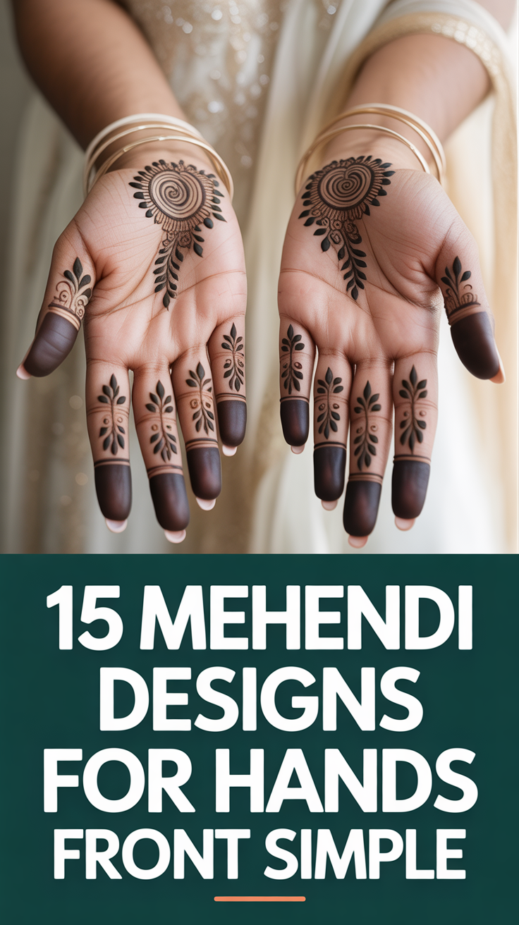 🌿 15 Mehendi Designs For Hands Front Simple