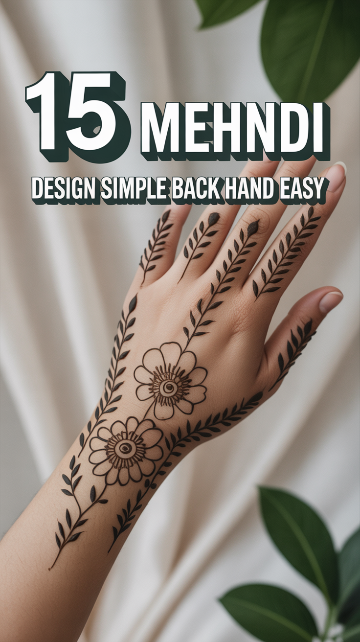 🌿 15 Mehndi Design Simple Back Hand Easy