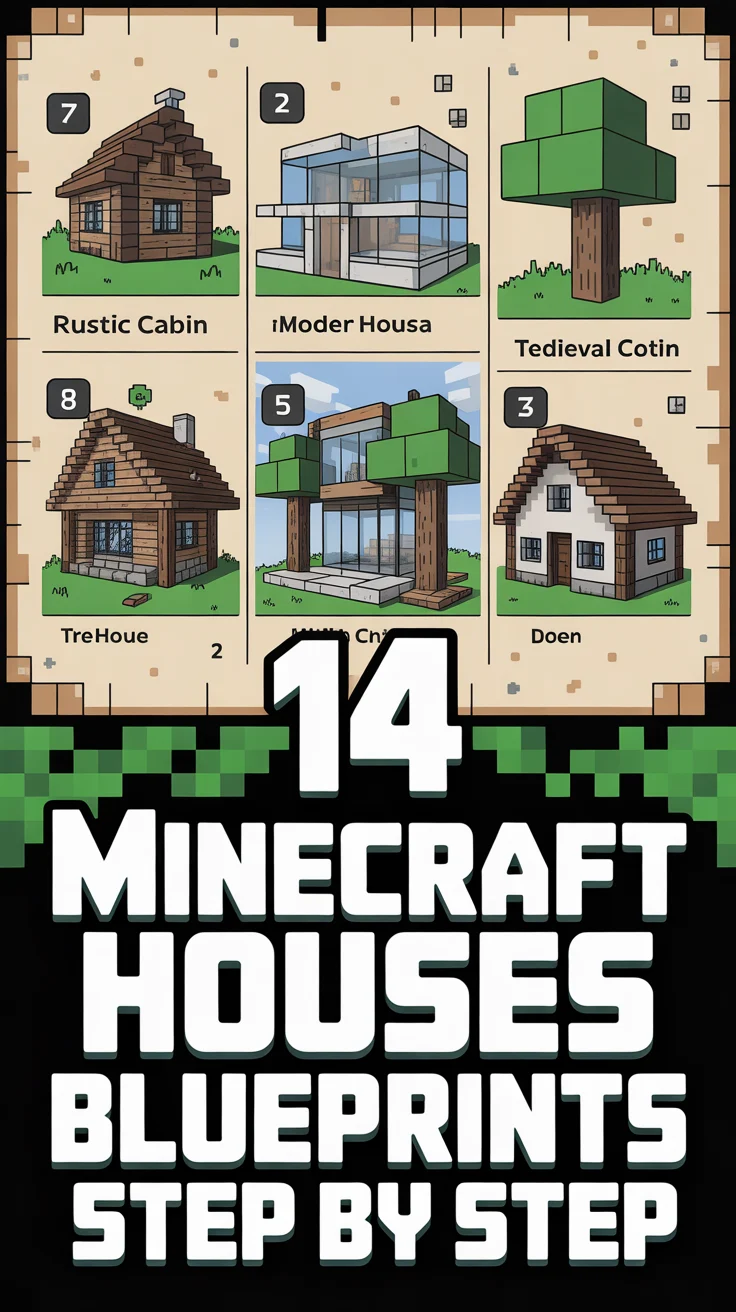 🏡 14 Minecraft Houses Blueprints Step By Step