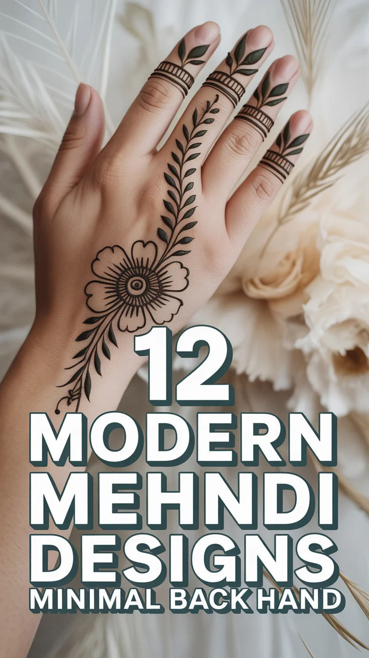 🖐️ 12 Modern Mehndi Designs Minimal Back Hand