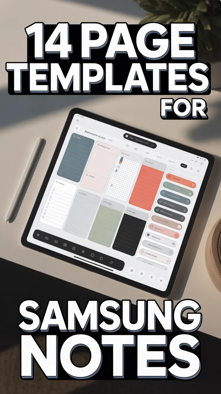 📝 14 Page Templates For Samsung Notes