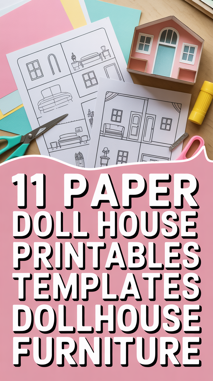 🏡 11 Paper Doll House Printable Templates Dollhouse Furniture