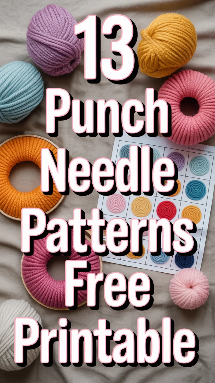 🧵 13 Punch Needle Patterns Free Printable
