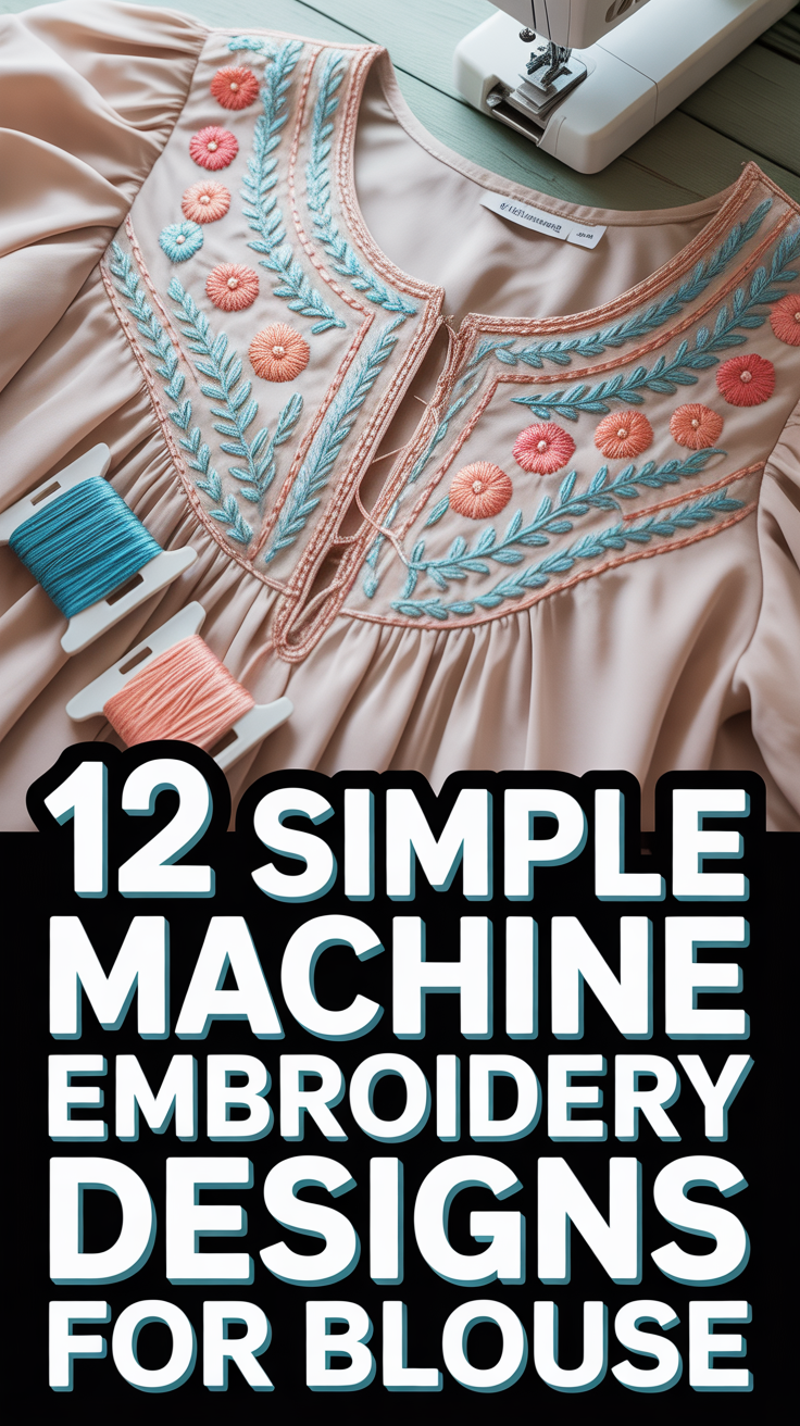 🧵 12 Simple Machine Embroidery Designs For Blouse