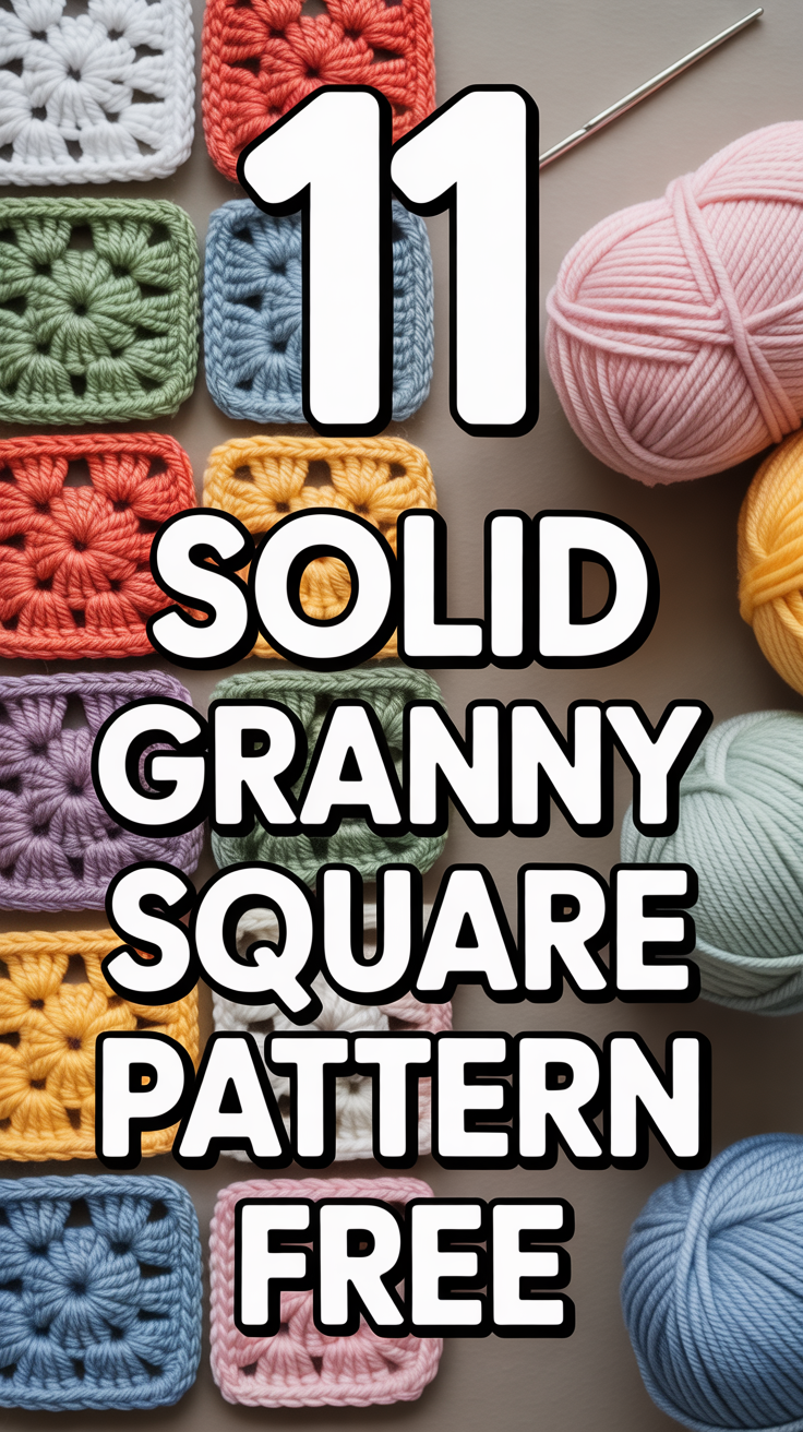 🧶 11 Solid Granny Square Pattern Free