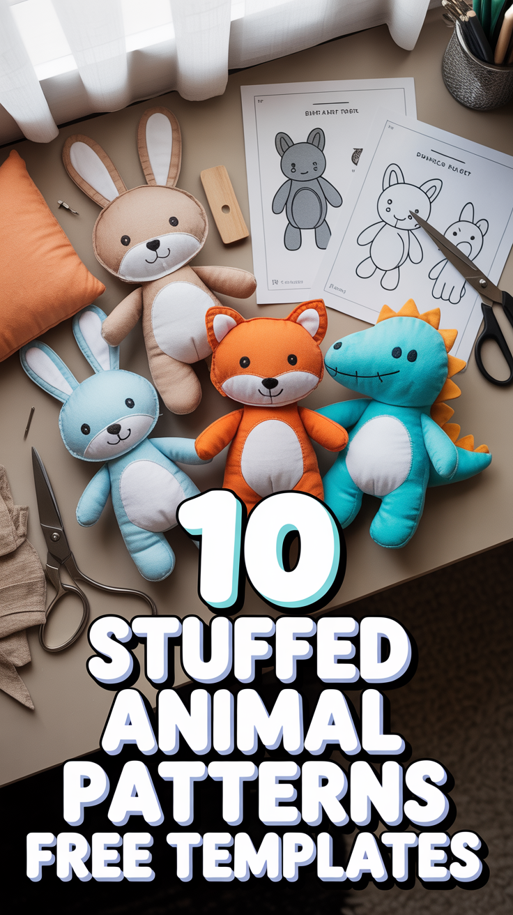 🧵 10 Stuffed Animal Patterns Free Templates