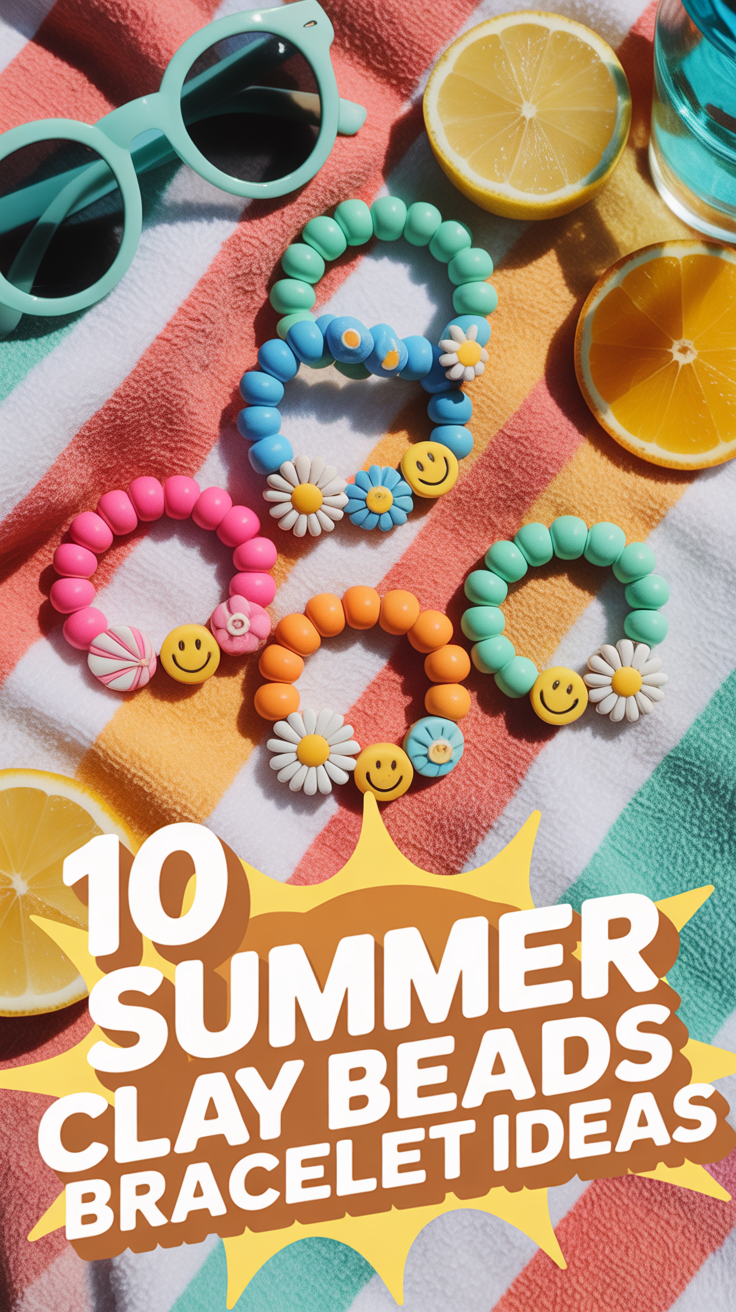 🌞 10 Summer Clay Beads Bracelet Ideas