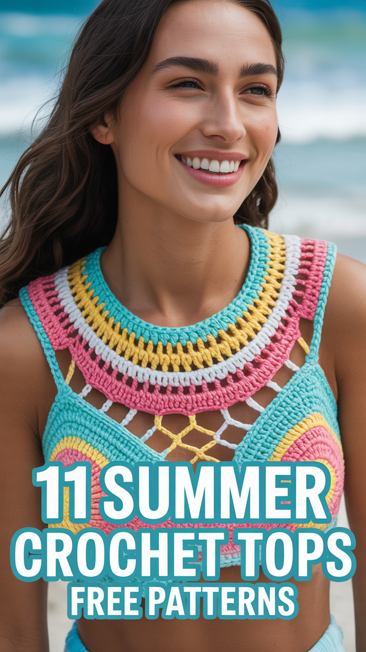 ☀️ 11 Summer Crochet Tops Free Patterns
