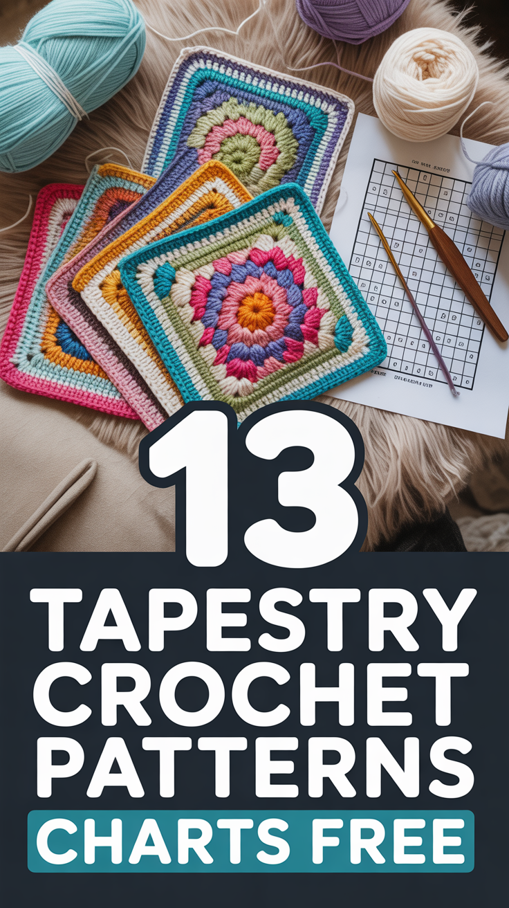 🧶 13 Tapestry Crochet Patterns Charts Free