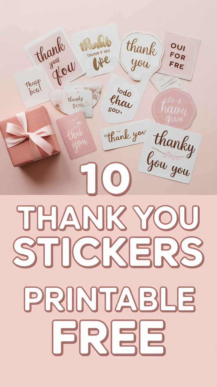 ✨ 10 Thank You Stickers Printable Free