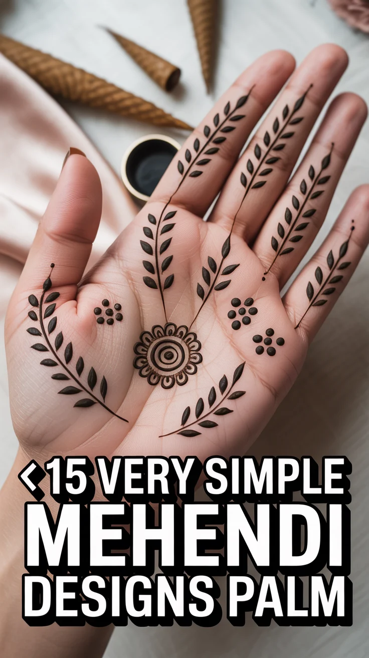 🟠 15 Very Simple Mehendi Designs Palm