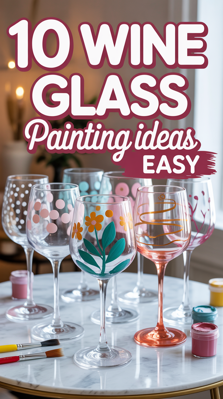 🍷 10 Wine Glass Painting Ideas Easy