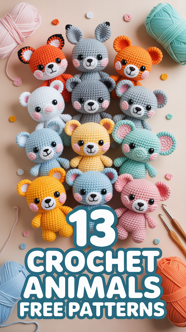 🧶 13 Crochet Animals Free Patterns