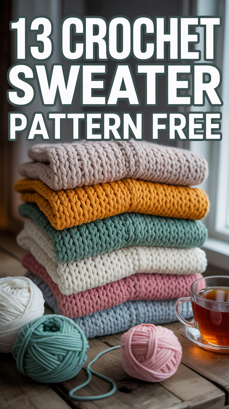 🧶 13 Crochet Sweater Pattern Free