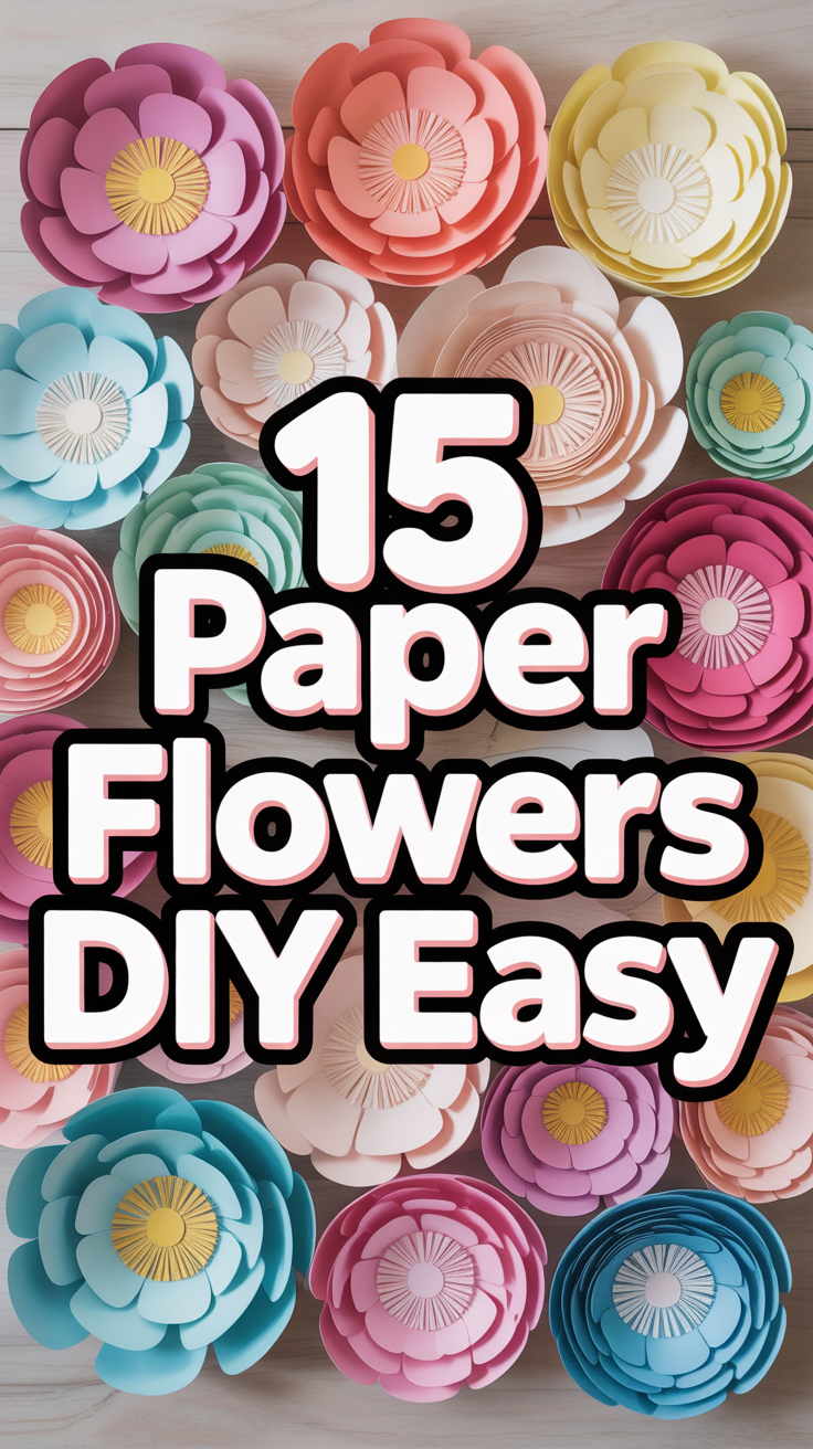 🌸 15 Paper Flowers DIY Easy
