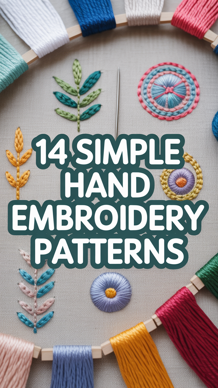 🧵 14 Simple Hand Embroidery Patterns
